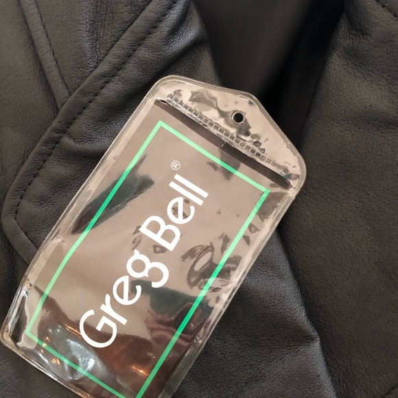 Greg Bell Black Leather Double-Breasted & Fully Lined Coat Style GB7302 Size S - Picture 11 of 12